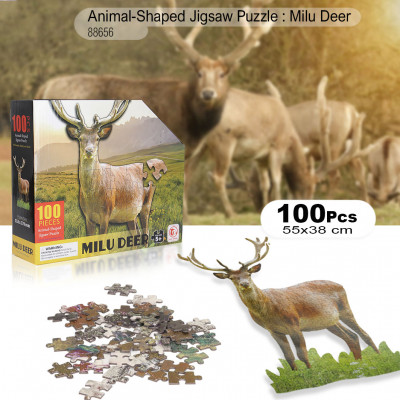 Animal-Shaped Jigsaw Puzzle : Milu Deer-88656